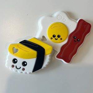 Sushi & Bacon/Eggs Teether Set - baby shower gift